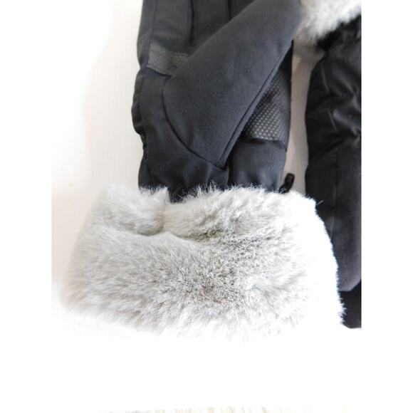 Surell Womens Black Faux Fur Trim Gloves Size Small New - Picture 2 of 7